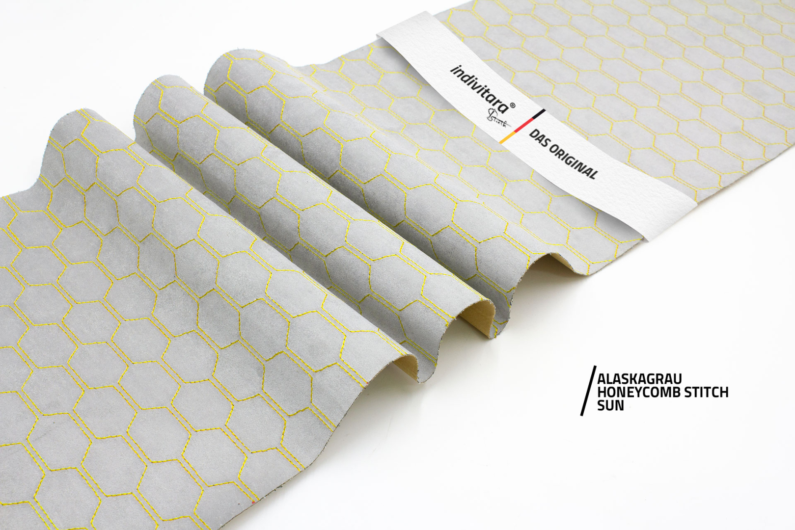 indivitara® Premium Stitch - selbstklebender Mikrofaserstoff Premium mit echten Nähten - Meterware - verschiedene Farben